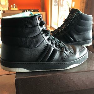 Gucci Black Leather Hi Tops